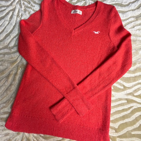 weater Hollister size  S  ORANGE V neck - Picture 5 of 8